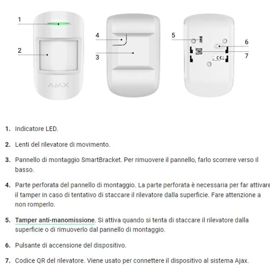 Rilevatore volumetrico PIR AJAX MOTIONPROTECT - Ajax Systems (6)